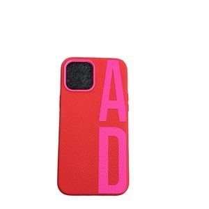 Baublebar custom leather iPhone 12 Pro phone case with “AD”